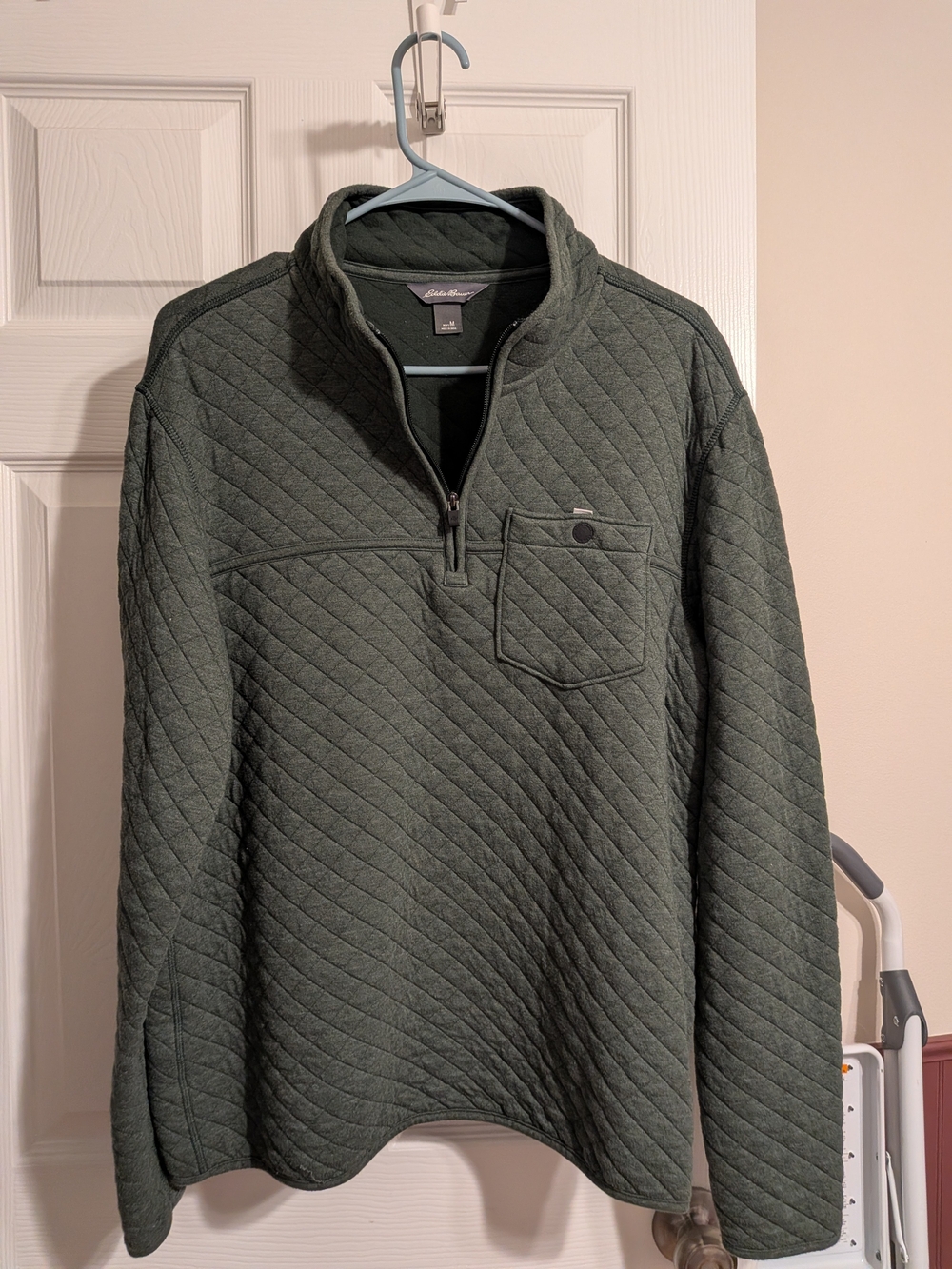 Eddie Bauer Quilted Half-Zip Pullover - Olive